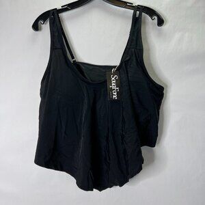 NWT 2Pc Leopard Print/Black Top Bathing suit Bikini XXL